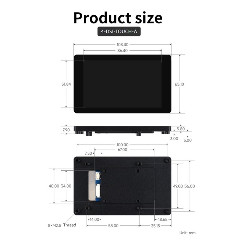 A33T-DSI Display 4 Inch LCD Ca - Raspberry Pi 4 评论和价格